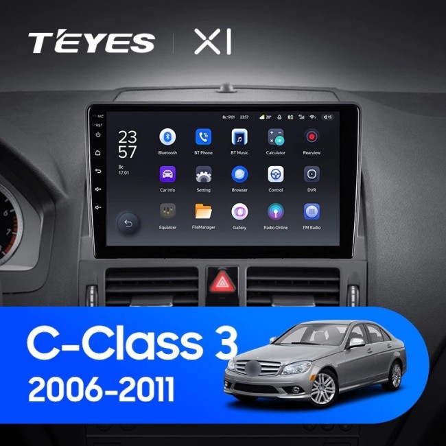 Штатная магнитола Teyes X1 4G 2/32 Mercedes Benz C-Class 3 W204 S204 (2006-2011)
