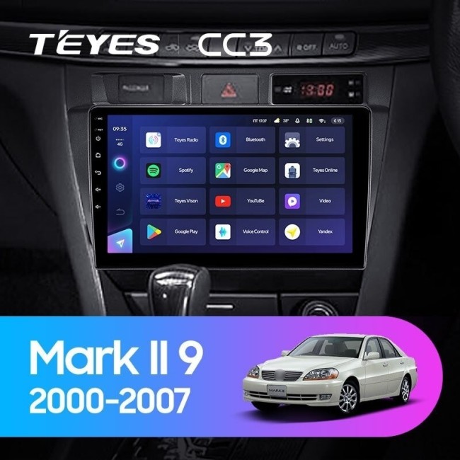 Штатная магнитола Teyes CC3 360 6/128 Toyota Mark II 9 X100 (2000-2007)