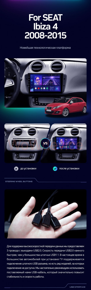Штатная магнитола Teyes CC3 360 6/128 Seat Ibiza 6J (2008-2015)