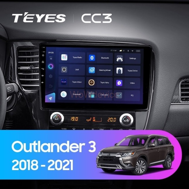 Штатная магнитола Teyes CC3 360 6/128 Mitsubishi Outlander 3 (2018-2021) Тип-А