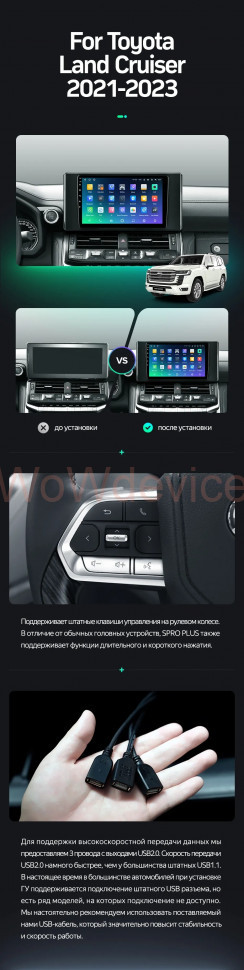 Штатная магнитола Teyes SPRO Plus 6/128 Toyota Land Cruiser 300 (2021-2023)