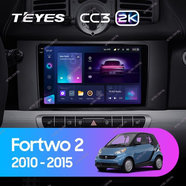 Штатная магнитола Teyes CC3 2K 3/32 Mercedes Benz Smart Fortwo 2 (2010-2015)