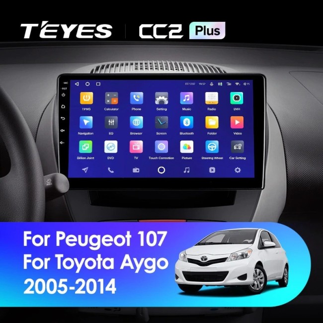 Штатная магнитола Teyes CC2L Plus 1/16 Toyota Aygo (2005-2014)
