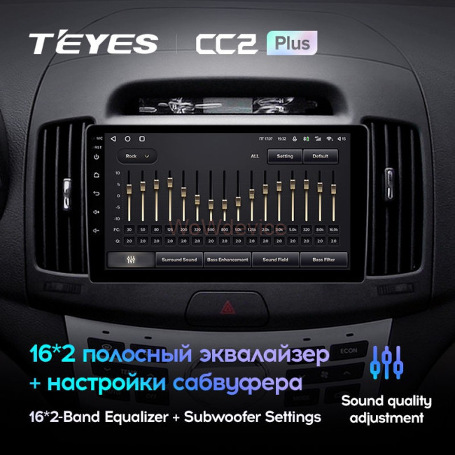 Штатная магнитола Teyes CC2L Plus 1/16 Hyundai Elantra 4 HD (2006-2012)