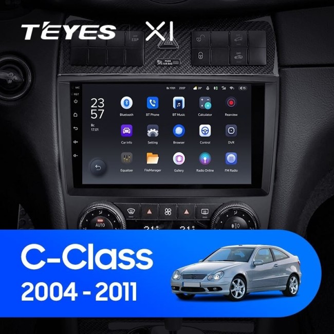 Штатная магнитола Teyes X1 4G 2/32 Mercedes Benz C-Class W203 CL203 C209 A209 (2004-2011)