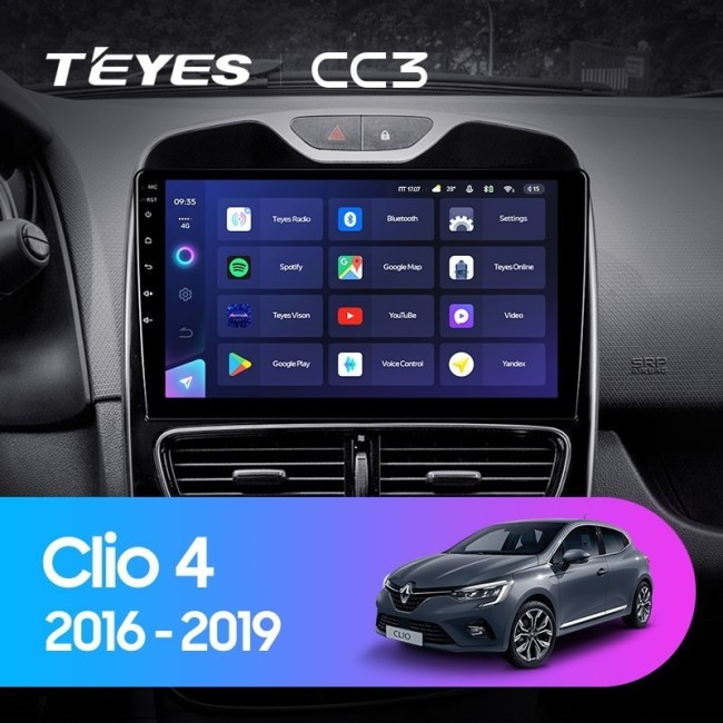 Штатная магнитола Teyes CC3 360 6/128 Renault Clio 4 BH98 KH98 (2016-2019)