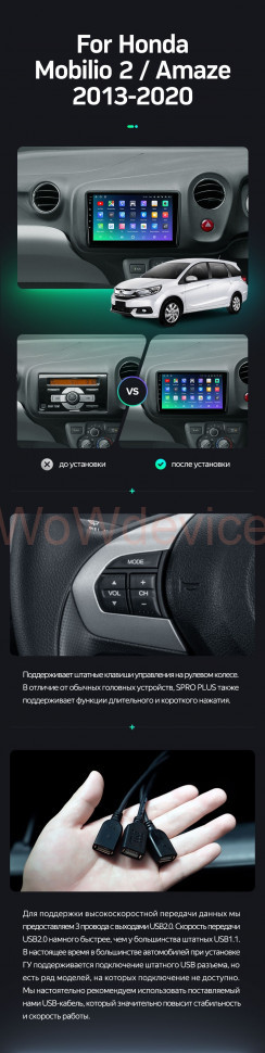 Штатная магнитола Teyes SPRO Plus 4/32 Honda Mobilio 2 Amaze (2013-2020)