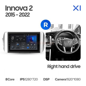 Штатная магнитола Teyes X1 4G 2/32 Toyota Innova 2 (2015-2022) Правый руль