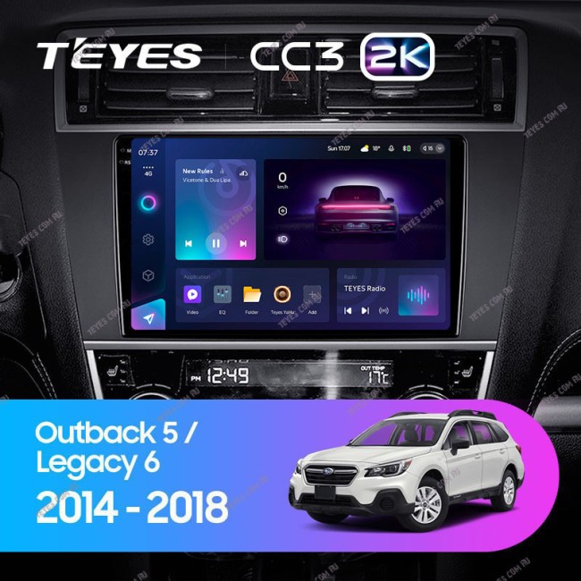 Штатная магнитола Teyes CC3 2K 4/64 Subaru Legacy 6 (2014-2017)