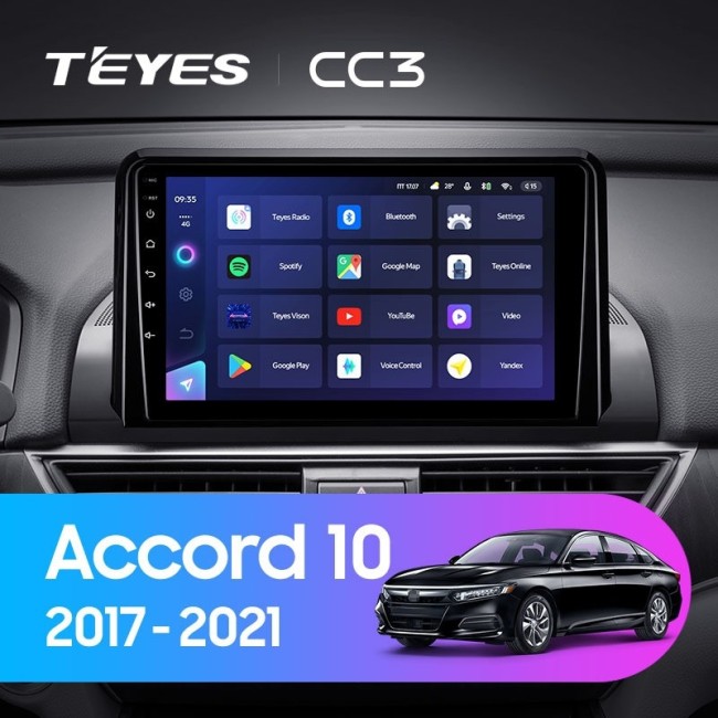 Штатная магнитола Teyes CC3 4/64 Honda Accord 10 CV (2017-2021) Тип-А