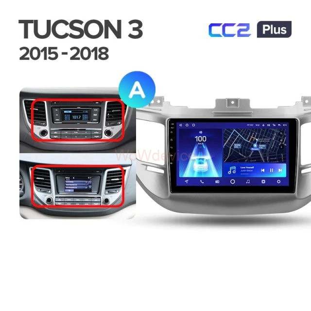 Штатная магнитола Teyes CC2 Plus 3/32 Hyundai Tucson 3 (2015-2018) Тип-B Штатная магнитола Teyes CC2 Plus 3/32 Hyundai Tucson 3 (2015-2018) Тип-B