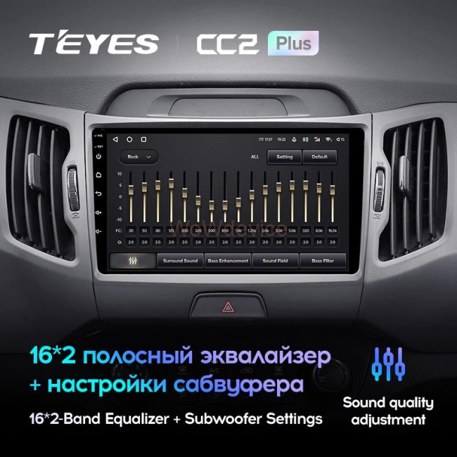 Штатная магнитола Teyes CC2 Plus 3/32 Kia Sportage 3 SL (2010-2016) Тип-C