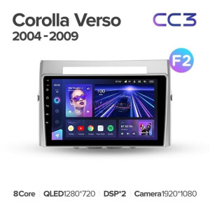 Штатная магнитола Teyes CC3 4/64 Toyota Corolla Verso AR10 (2004-2009) F2