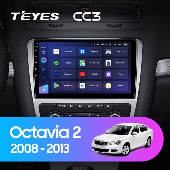 Штатная магнитола Teyes CC3L 4/32 Skoda Octavia 2 A5 (2008-2013) Серая