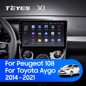 Штатная магнитола Teyes X1 4G 2/32 Peugeot 108 (2014-2021)