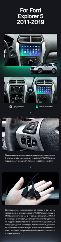 Штатная магнитола Teyes SPRO Plus 4/64 Ford Explorer 5 (2011-2019) (A)