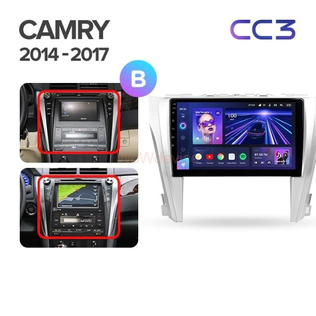 Штатная магнитола Teyes CC3 6/128 Toyota Camry 7 XV 50 55 (2014-2017) Тип-B