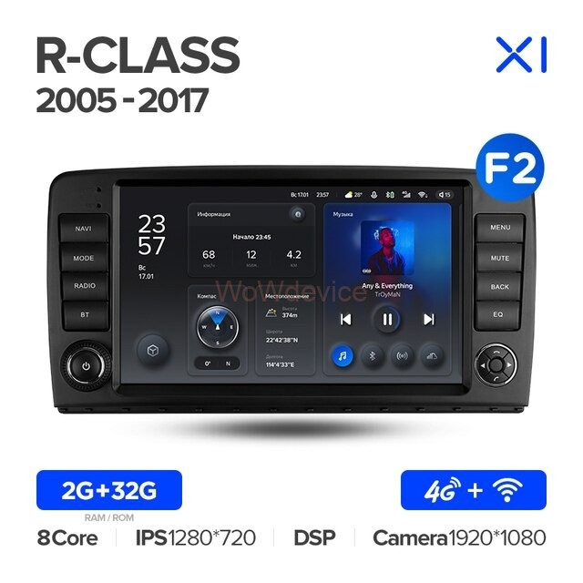 Штатная магнитола Teyes X1 4G 2/32 Mercedes-Benz R-Class W251 R280 R300 R320 (2005-2017) F2 Штатная магнитола Teyes X1 4G 2/32 Mercedes-Benz R-Class W251 R280 R300 R320 (2005-2017) F2