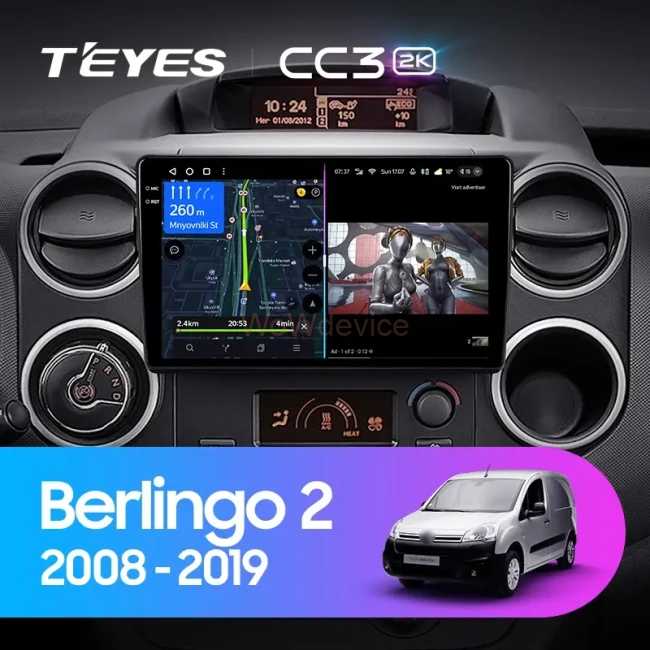Штатная магнитола Teyes CC3 2K 4/64 Citroen Berlingo 2 B9 (2008-2019)