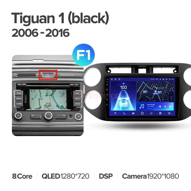 Штатная магнитола Teyes CC2 Plus 6/128 Volkswagen Tiguan 1 NF (2006-2017) F1