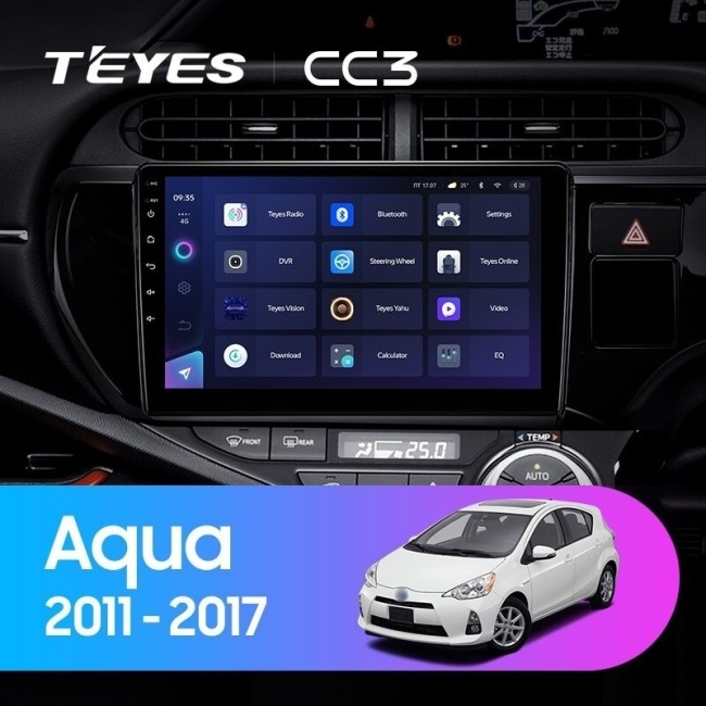 Штатная магнитола Teyes CC3 6/128 Toyota Aqua (2011-2017) правый руль