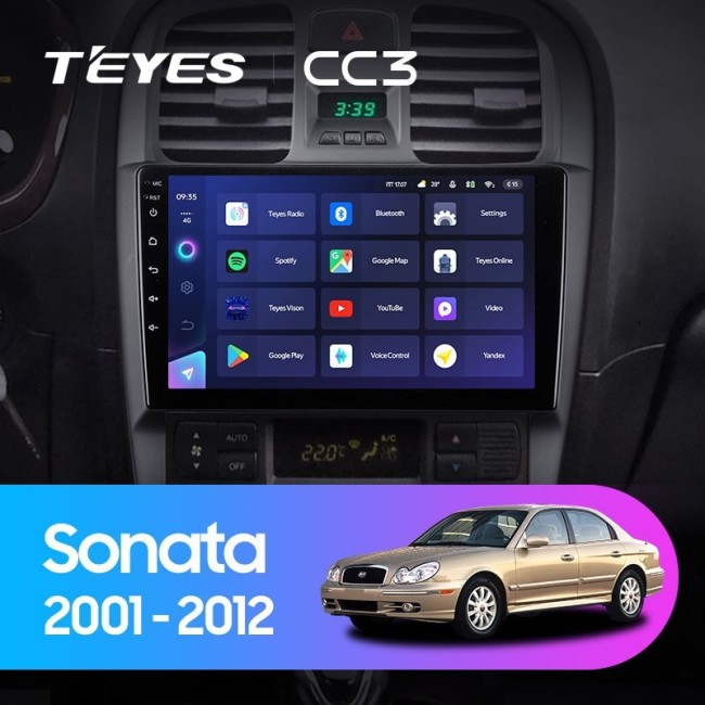 Штатная магнитола Teyes CC3 4/64 Hyundai Sonata EF рестайлинг (2001-2012)