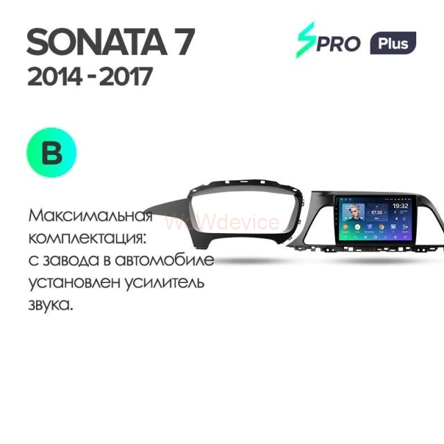 Штатная магнитола Teyes SPRO Plus 4/64 Hyundai Sonata 7 LF (2014-2017) Тип-A