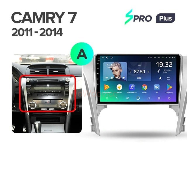 Штатная магнитола Teyes SPRO Plus 4/64 Toyota Camry 7 XV 50 55 (2011-2014) Тип-A