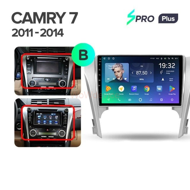 Штатная магнитола Teyes SPRO Plus 4/64 Toyota Camry 7 XV 50 55 (2011-2014) Тип-A