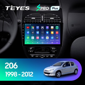 Штатная магнитола Teyes SPRO Plus 6/128 Peugeot 206 (1998-2012)