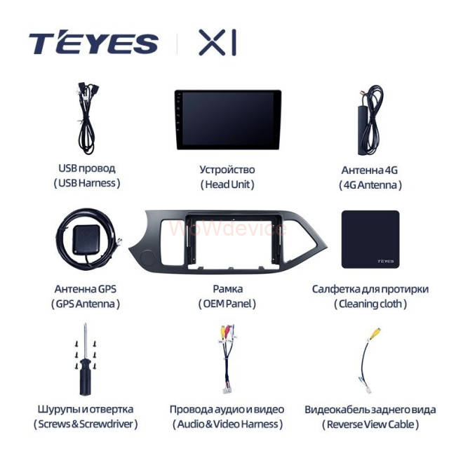 Штатная магнитола Teyes X1 4G 2/32 Kia Pikanto (2011-2017) Штатная магнитола Teyes X1 4G 2/32 Kia Pikanto (2011-2017)