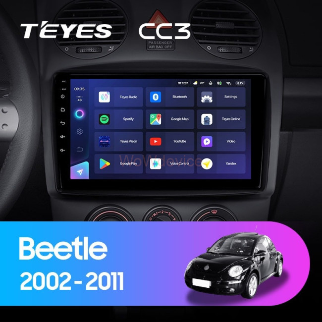 Штатная магнитола Teyes CC3 4/64 Volkswagen Beetle A4 (2002-2011)