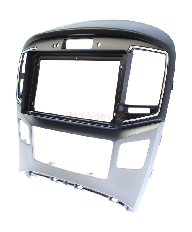Рамка магнитолы 9.0" (цв.Черный и Серебристый) для HYUNDAI H-1, Starex, i800, iLoad, iMax 2015+ только с версией часов Рамка магнитолы 9.0" (цв.Черный и Серебристый) для HYUNDAI H-1, Starex, i800, iLoad, iMax 2015+ только с версией часов