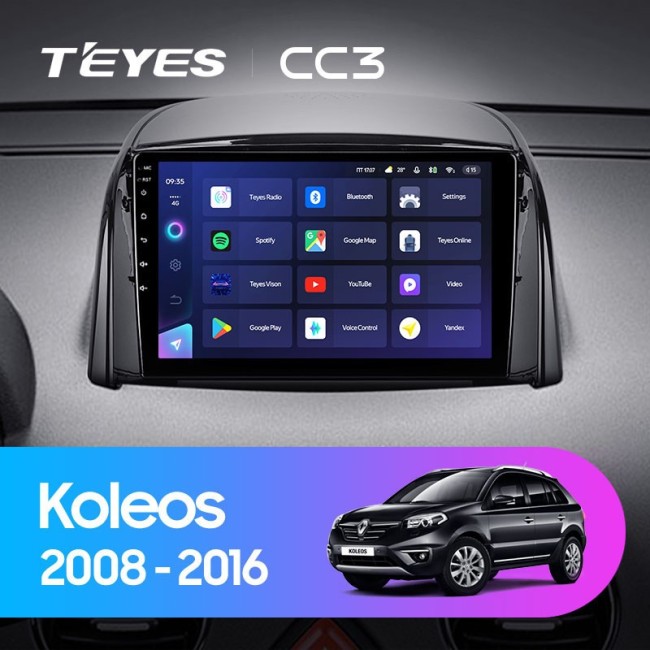 Штатная магнитола Teyes CC3 6/128 Renault Koleos (2008-2016) Тип-A