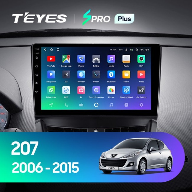 Штатная магнитола Teyes SPRO Plus 6/128 Peugeot 207 (2006-2015)