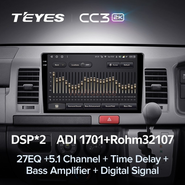 Штатная магнитола Teyes CC3 2K 4/32 Toyota Hiace H200 (2010-2018) Правый руль