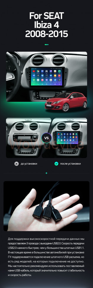 Штатная магнитола Teyes SPRO Plus 4/64 Seat Ibiza 6J (2008-2015)