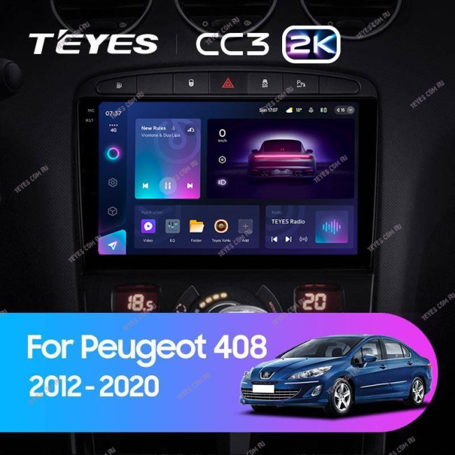 Штатная магнитола Teyes CC3 2K 3/32 Peugeot 408 1 T7 (2012-2020)