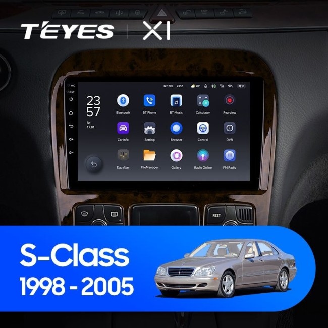 Штатная магнитола Teyes X1 4G 2/32 Mercedes Benz S-Class W220 VV220 (1998-2005)