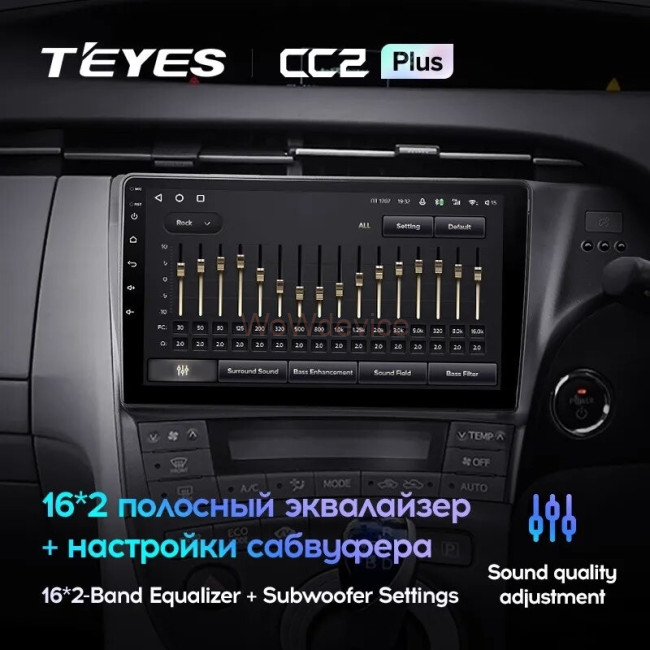 Штатная магнитола Teyes CC2 Plus 6/128 Toyota Prius 3 XW30 (2009-2015) F2 правый руль