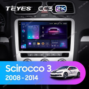 Штатная магнитола Teyes CC3 2K 3/32 Volkswagen Scirocco 3 (2008-2014) F4 (Серая)
