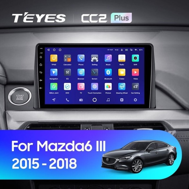 Штатная магнитола Teyes CC2L Plus 1/16 Mazda 6 GJ GL (2015-2018) Тип-А