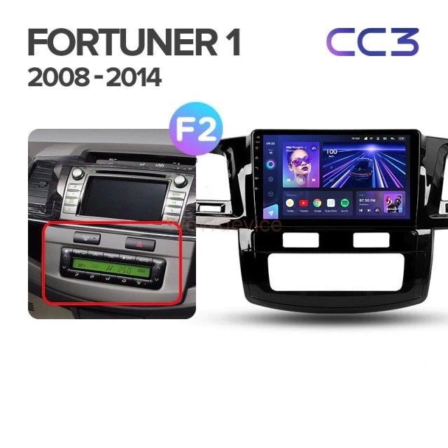 Штатная магнитола Teyes CC3 4/64 Toyota Fortuner (2008-2014) F2