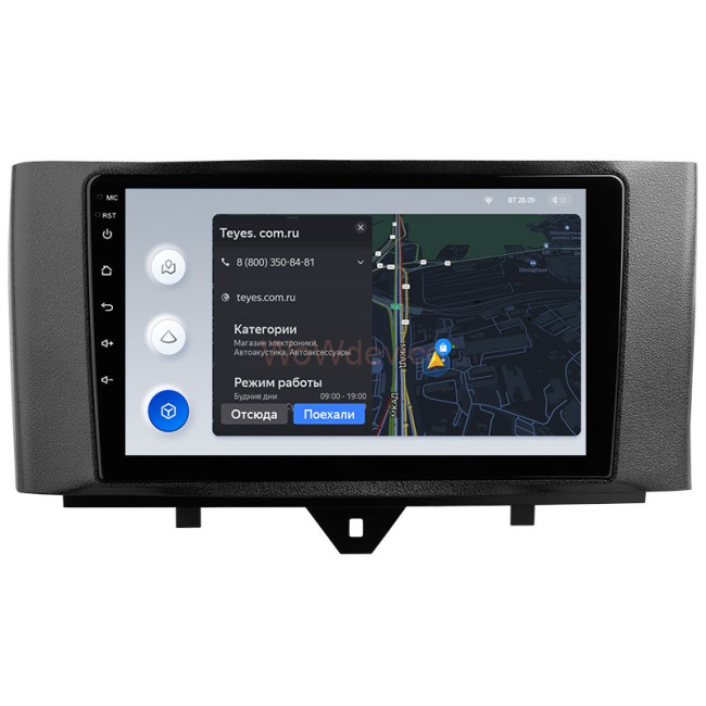 Штатная магнитола Teyes X1 4G 2/32 Mercedes Benz Smart Fortwo 2 (2010-2015)