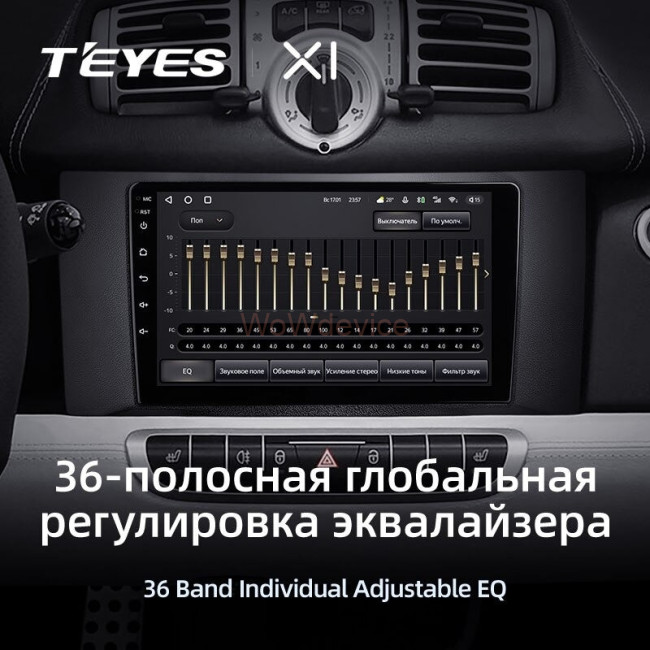Штатная магнитола Teyes X1 4G 2/32 Mercedes Benz Smart Fortwo 2 (2010-2015)