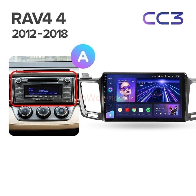 Штатная магнитола Teyes CC3 360 6/128 Toyota RAV4 (2012-2018)