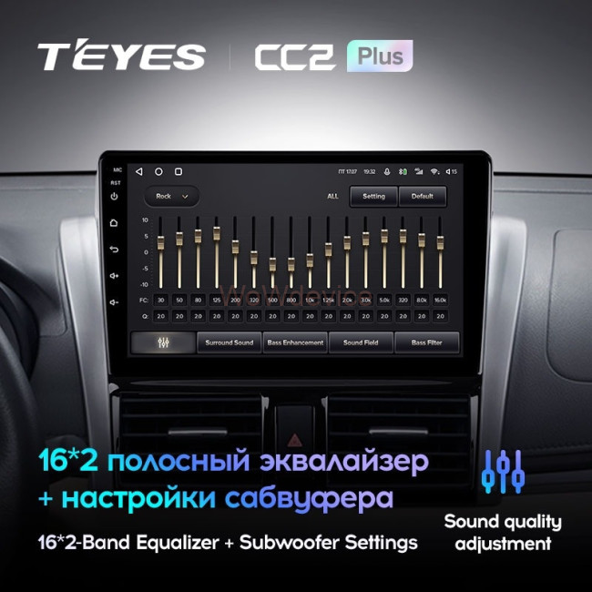Штатная магнитола Teyes CC2L Plus 1/16 Toyota Vios XP150 (2013-2020)