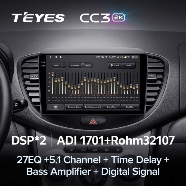 Штатная магнитола Teyes CC3 2K 360 6/128 Hyundai i10 (2007-2013)