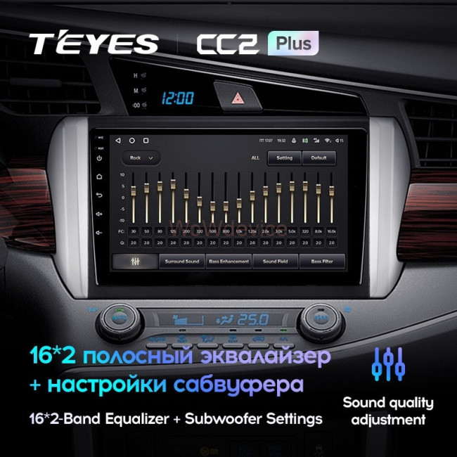 Штатная магнитола Teyes CC2 Plus 4/64 Toyota Innova 2 (2015-2022) Левый руль