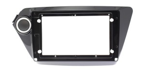 Рамка магнитолы 9.0" (цв.Глянцевый Черный) для KIA Rio (QB), K2 (QB) 2011-2017 Левый руль